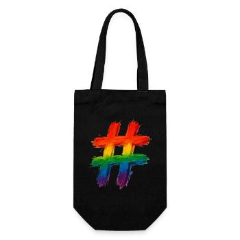 Colorful hashtag painted in rainbow colors - Gift Bag for Bottles - black - Front