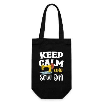 Keep Calm and Sew On - Gift Bag for Bottles - black - Front