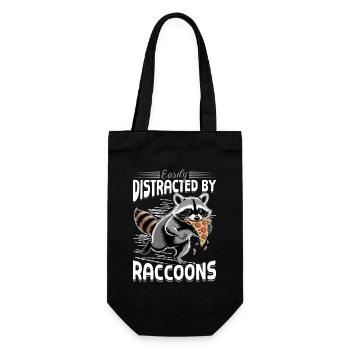 Funny Raccoon - Geschenkbeutel für Flaschen - Schwarz - Vorne