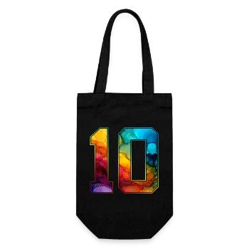 NR. 10 NUMMER 10 COLLEGE 10. GEBURTSTAG - Geschenkbeutel für Flaschen - Schwarz - Vorne