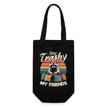 Funny Raccoon - Geschenkbeutel für Flaschen - Schwarz - Vorne