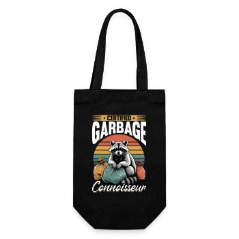 Funny Raccoon - Geschenkbeutel für Flaschen - Schwarz - Vorne