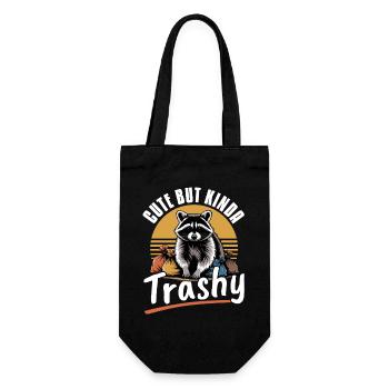 Funny Raccoon - Geschenkbeutel für Flaschen - Schwarz - Vorne