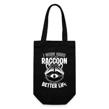 Funny Raccoon - Geschenkbeutel für Flaschen - Schwarz - Vorne