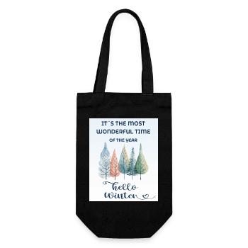 It’s the Most Wonderful Time of the Year – Winter - Geschenkbeutel für Flaschen - Schwarz - Vorne