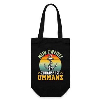 Ostsee MEIN ZWEITES ZUHAUSE IST UMMANZ - Geschenkbeutel für Flaschen - Schwarz - Vorne