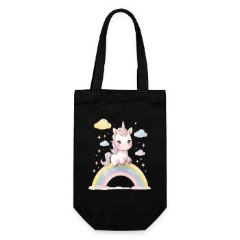 Licorne sur la magie de l’arc-en-ciel - Sac à bouteille - noir - Devant
