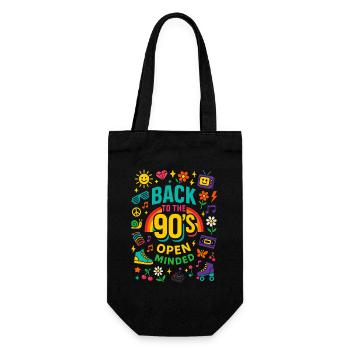 Back To The 90's Open Minded Nostalgia Vibes - Gift Bag for Bottles - black - Front