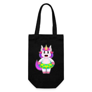 Einhorn Schwimmen Schwimmring Sommer - Geschenkbeutel für Flaschen - Schwarz - Vorne