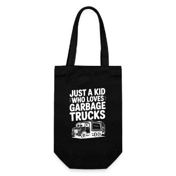 Just a Kid Who Loves Garbage Trucks - Gift Bag for Bottles - black - Front