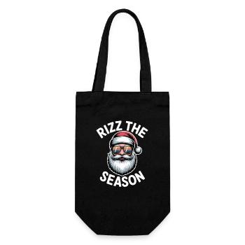 Rizz Die Saison Weihnachtsmann Grafik - Geschenkbeutel für Flaschen - Schwarz - Vorne