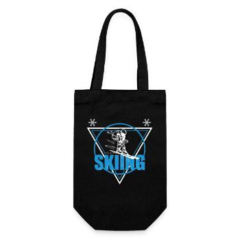 Retro Skiing Vintage Winter Sports - Gift Bag for Bottles - black - Front