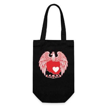 Polish Eagle Heart Map Design - Gift Bag for Bottles - black - Front