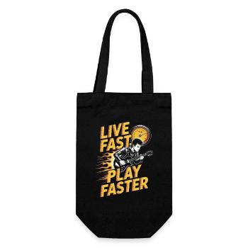 Play Faster Punk Rock Music - Geschenkbeutel für Flaschen - Schwarz - Vorne