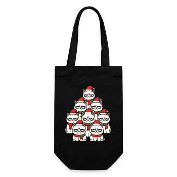 Grumpy Christmas Cats – Lustiges Katzen - Gift Bag for Bottles - black - Front