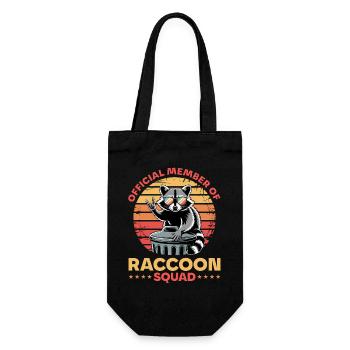 Funny Raccoon - Geschenkbeutel für Flaschen - Schwarz - Vorne