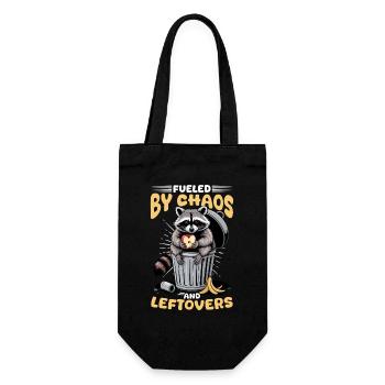 Funny Raccoon - Geschenkbeutel für Flaschen - Schwarz - Vorne