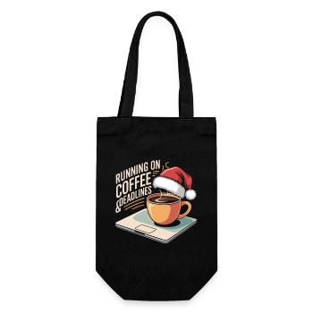 Weihnachtsbüro Humor - Geschenkbeutel für Flaschen - Schwarz - Vorne