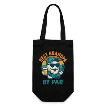 Best Grandpa By Par Funny Golf Männer Frauen Golfer - Geschenkbeutel für Flaschen - Schwarz - Vorne