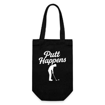 Lustiger Golf-Putt passiert Golfer-Humor - Geschenkbeutel für Flaschen - Schwarz - Vorne