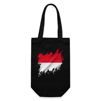 Indonesische Flagge, abgerissene Stil - Geschenkbeutel für Flaschen - Schwarz - Vorne