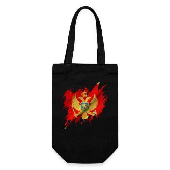 Flag of Montenegro, torn style - Gift Bag for Bottles - black - Front