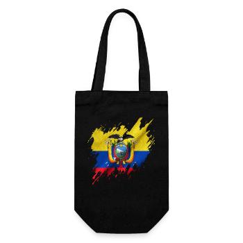 Drapeau de l’Équateur, style déchiré - Sac à bouteille - noir - Devant