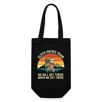 Sloth Hiking Team We’ll Get There Funny Hiking - Gift Bag for Bottles - black - Front