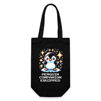Pinguin Begleiter | Cute Gamer Companion - Geschenkbeutel für Flaschen - Schwarz - Vorne