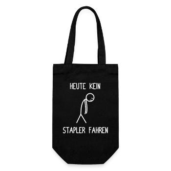 Heute kein Stapler fahren Staplerfahrer - Geschenkbeutel für Flaschen - Schwarz - Vorne