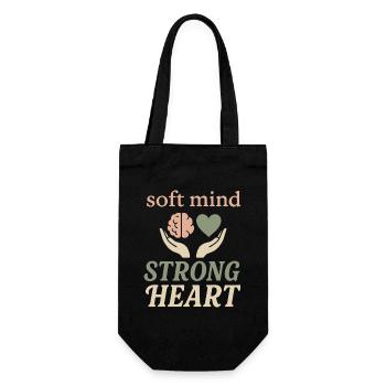Mental health awareness, - Gift Bag for Bottles - black - Front