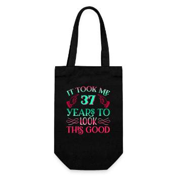 It took 37 years to look so good - Gift Bag for Bottles - black - Front