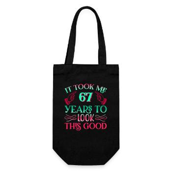 It took 67 years to look so good - Gift Bag for Bottles - black - Front