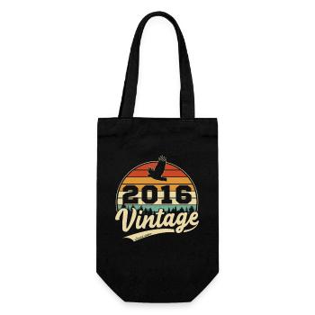 10 Years 2016 Vintage Retro Birthday Gift - Gift Bag for Bottles - black - Front