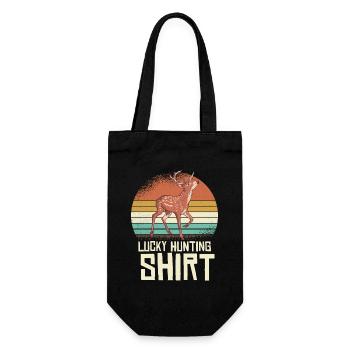 Hirsch Retro Sonnenuntergang Shirt - Geschenkbeutel für Flaschen - Schwarz - Vorne