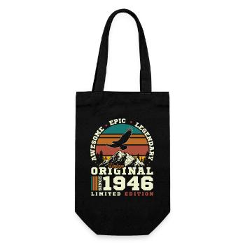 80 Years 1946 Vintage Retro Birthday Gift - Gift Bag for Bottles - black - Front