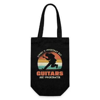 Guitars Are Importanter Retro - Gift Bag for Bottles - black - Front