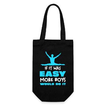 If it was easy, more boys would do it - Gift Bag for Bottles - black - Front