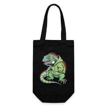Cooler Leguan Mit Hoodie - Geschenkbeutel für Flaschen - Schwarz - Vorne