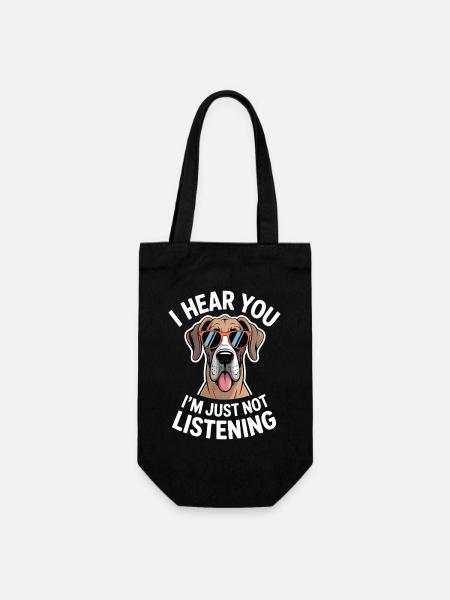 Deutsche Dogge Spruch Lustiges Dogge Geschenk - Geschenkbeutel für Flaschen - Schwarz