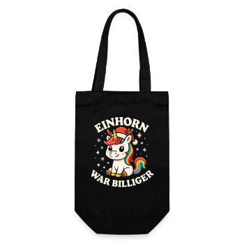 Weihnachten Spruch Humor Einhorn Lustig Rentier - Geschenkbeutel für Flaschen - Schwarz - Vorne
