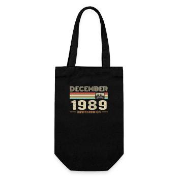 December 1989 Birthday December 1989 December - Gift Bag for Bottles - black - Front