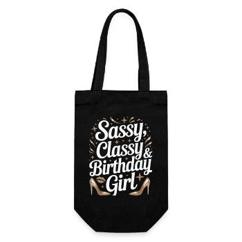 Sassy Classy Birthday Girl - Gift Bag for Bottles - black - Front