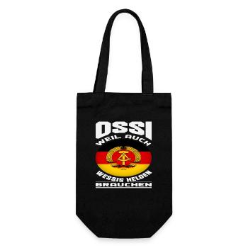 Ossi parce que Wessis a aussi besoin de héros Spruch DDR - Sac à bouteille - noir - Devant