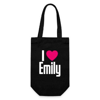 I Love Emily Pink Heart I Love Emily - Gift Bag for Bottles - black - Front