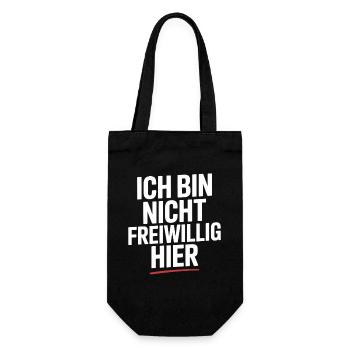 I'm Not Here Voluntarily Anti Smalltalk Office - Gift Bag for Bottles - black - Front
