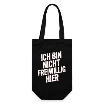 I'm Not Here Voluntarily Anti Smalltalk Office - Gift Bag for Bottles - black - Front
