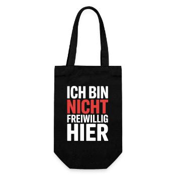 I'm Not Here Voluntarily Anti Smalltalk Office - Gift Bag for Bottles - black - Front