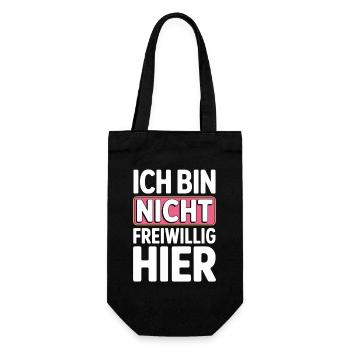 I'm Not Here Voluntarily Anti Smalltalk Office - Gift Bag for Bottles - black - Front
