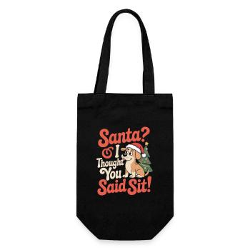 Lustiger Weihnachtshund - Geschenkbeutel für Flaschen - Schwarz - Vorne